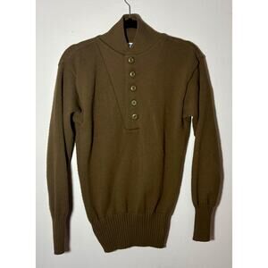 Vintage DSCP Garrison Collection Sweater Mens Medium OD Green 5 Button Military